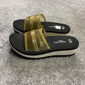 Montego Bay Club Foam Slides Sandals Womens 9 - 10 Black Soft Comfort Beach Pool